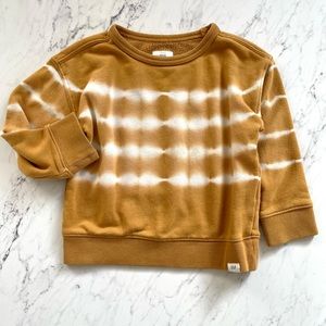 Baby Gap boys size 2 years, tie dye stripe sweatshirt in golden tan